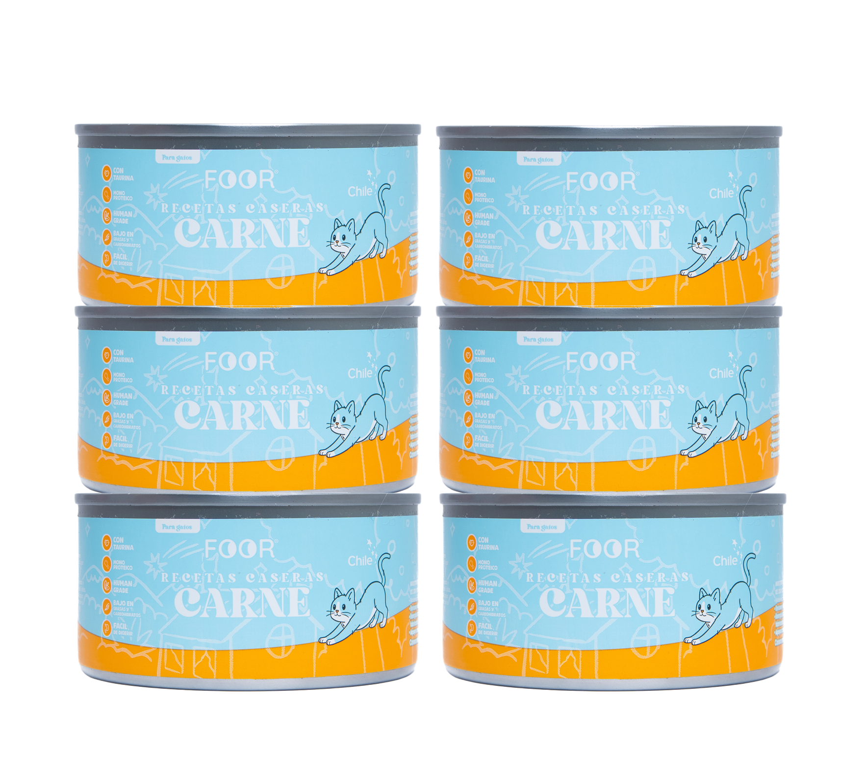 Pack 6 unidades carne para gatos