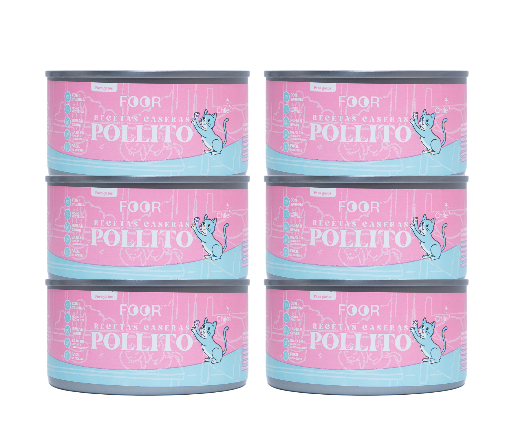 Pack 6 unidades pollito para gatos