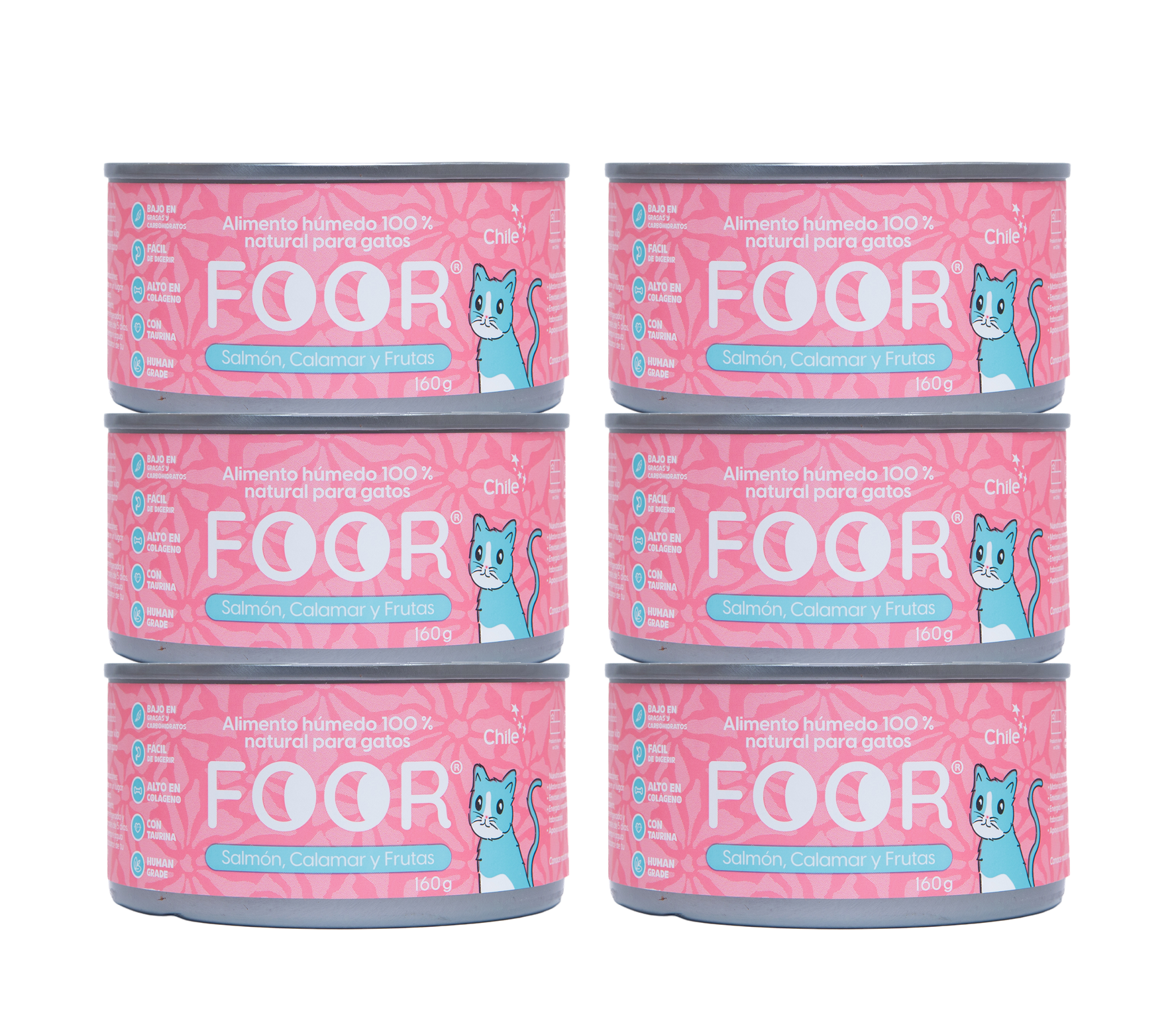 Pack 6 unidades salmón calamar para gatos