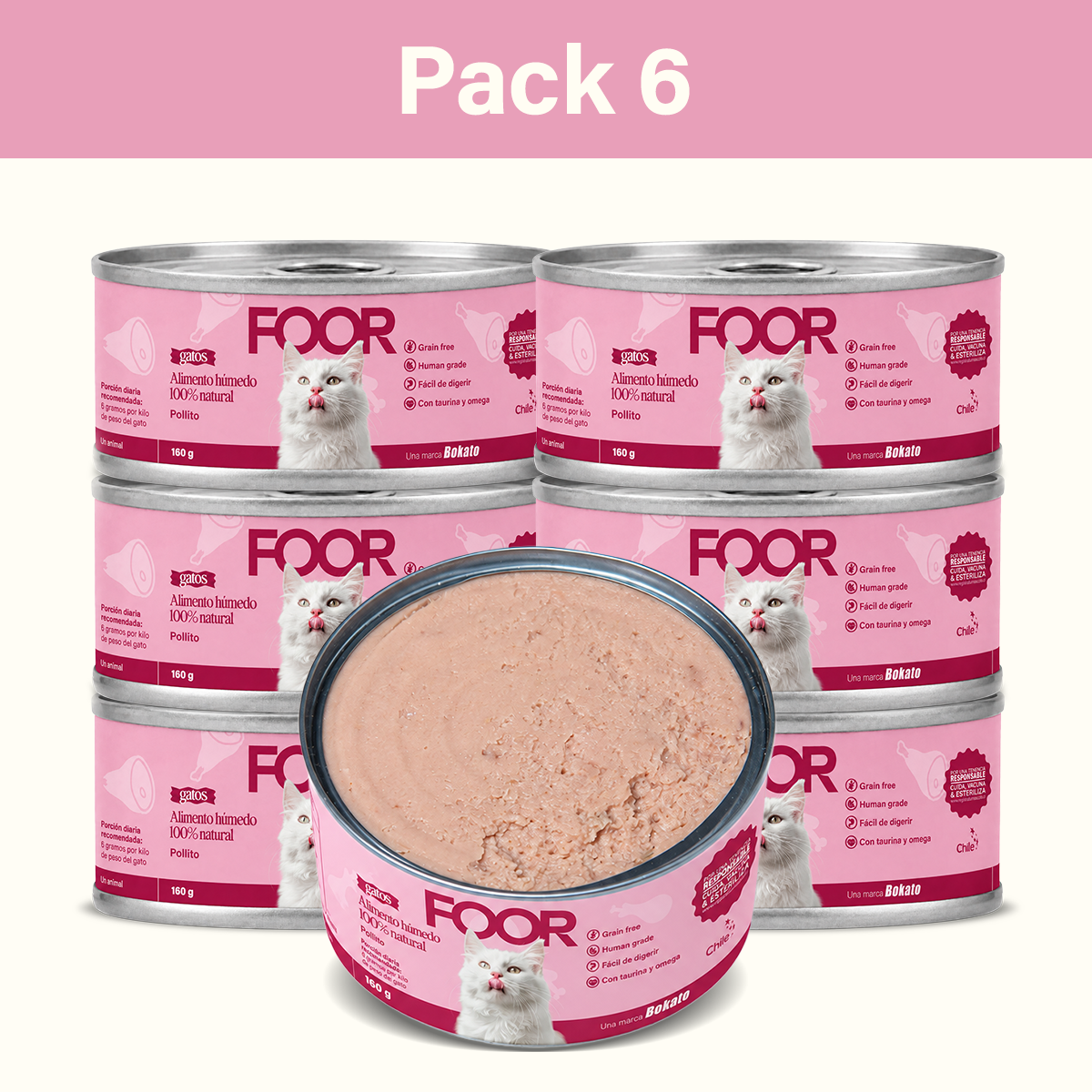 - Pack Mix 6 - Alimento Húmedo de Pollito para Gatos
