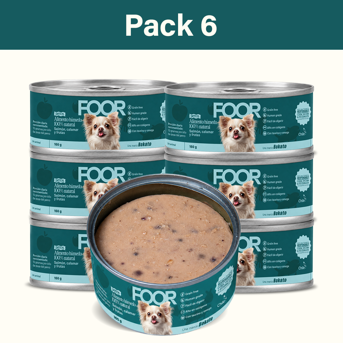 - Pack Mix 6 - Alimento Húmedo Salmón y Calamar para Perros