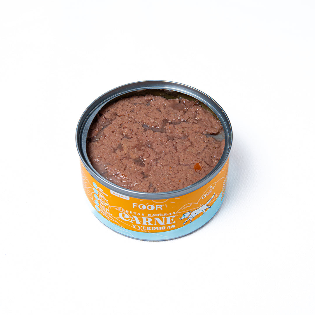Carne y verduras para perros