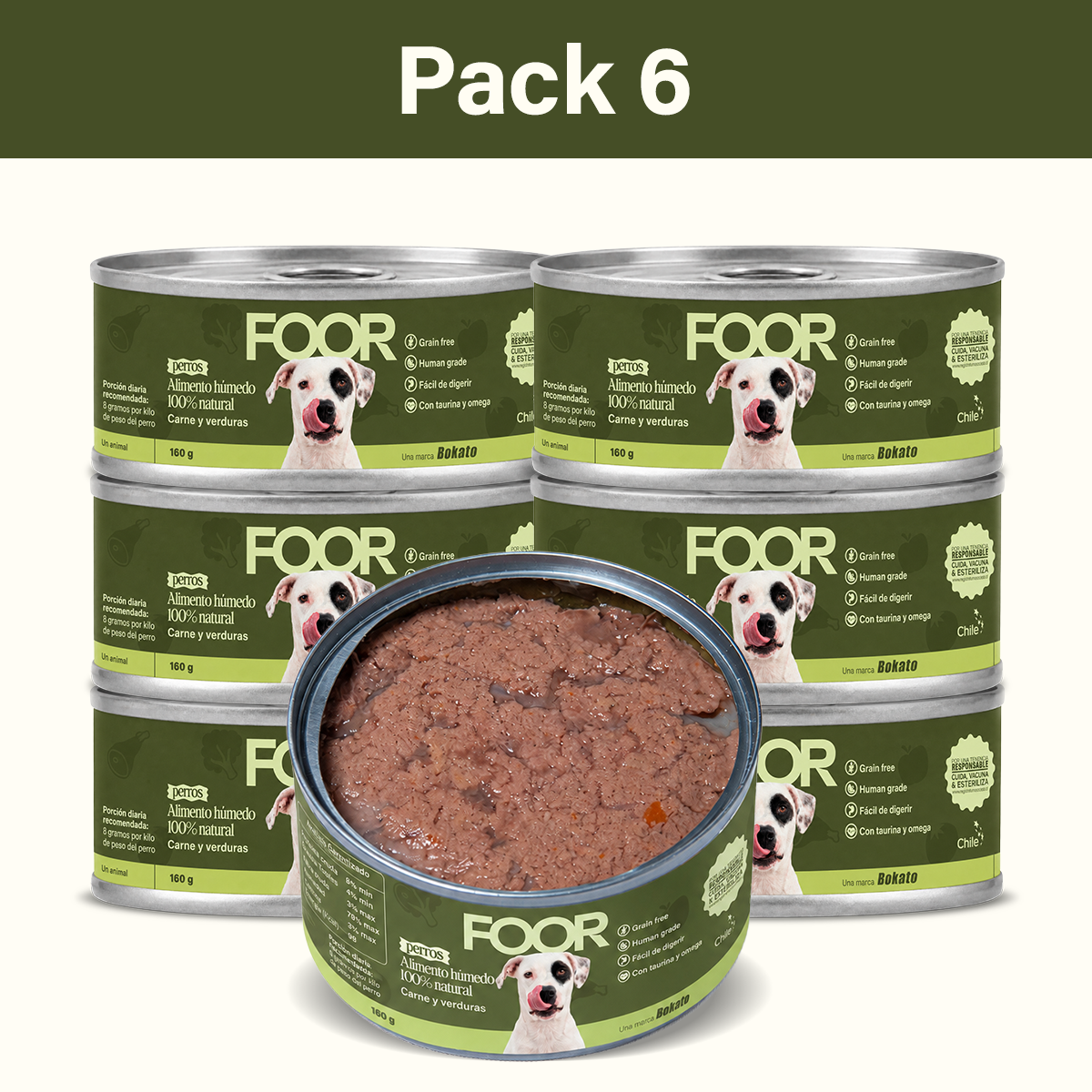 - Pack Mix 6 - Alimento Húmedo de Carne con Verduras para Perros