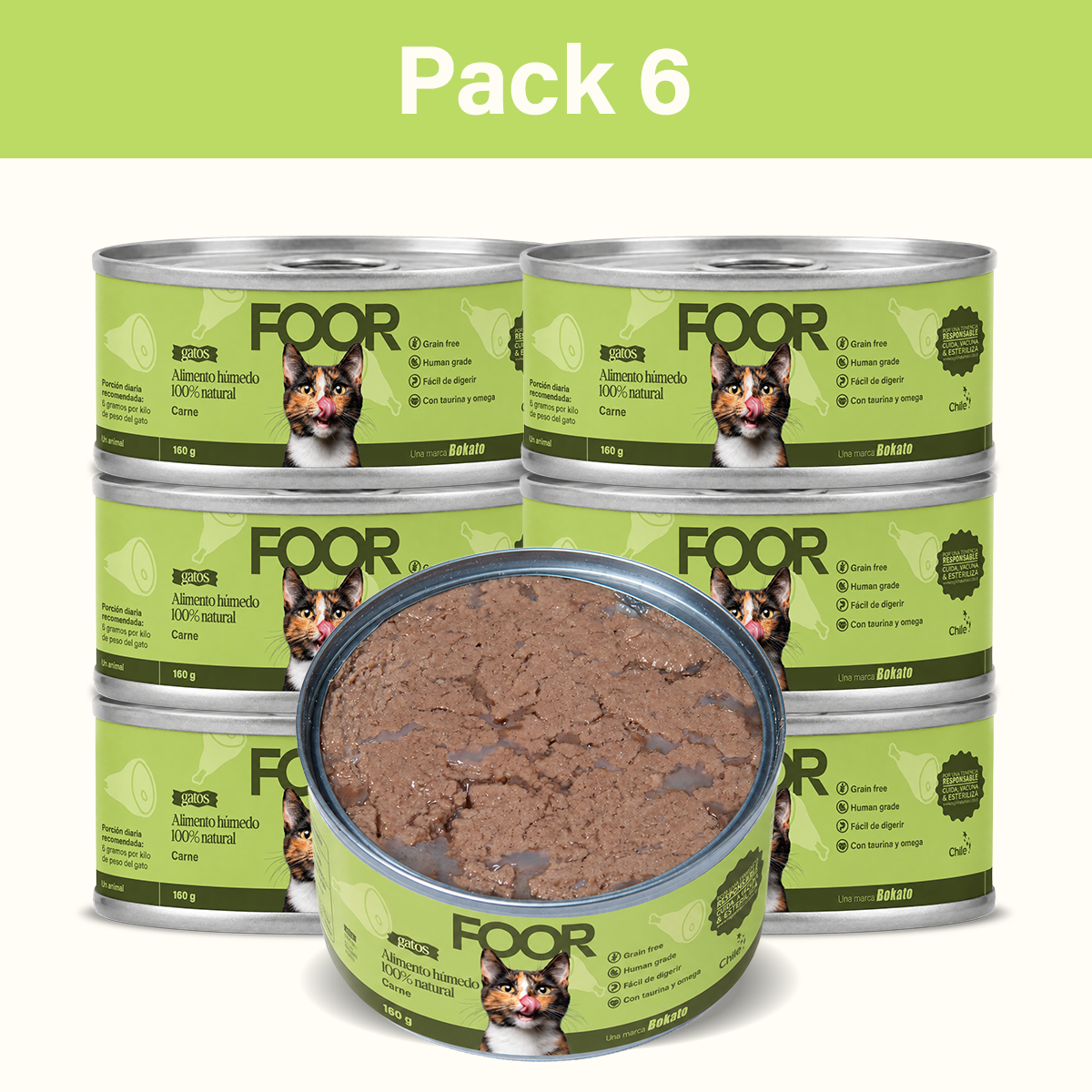 - Pack Mix 6 - Alimento Húmedo de Carne para Gatos