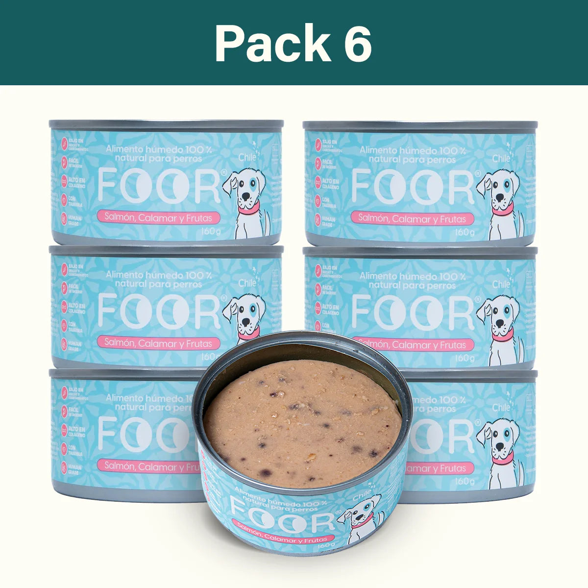 - Pack Mix 6 - Alimento Húmedo Salmón y Calamar para Perros