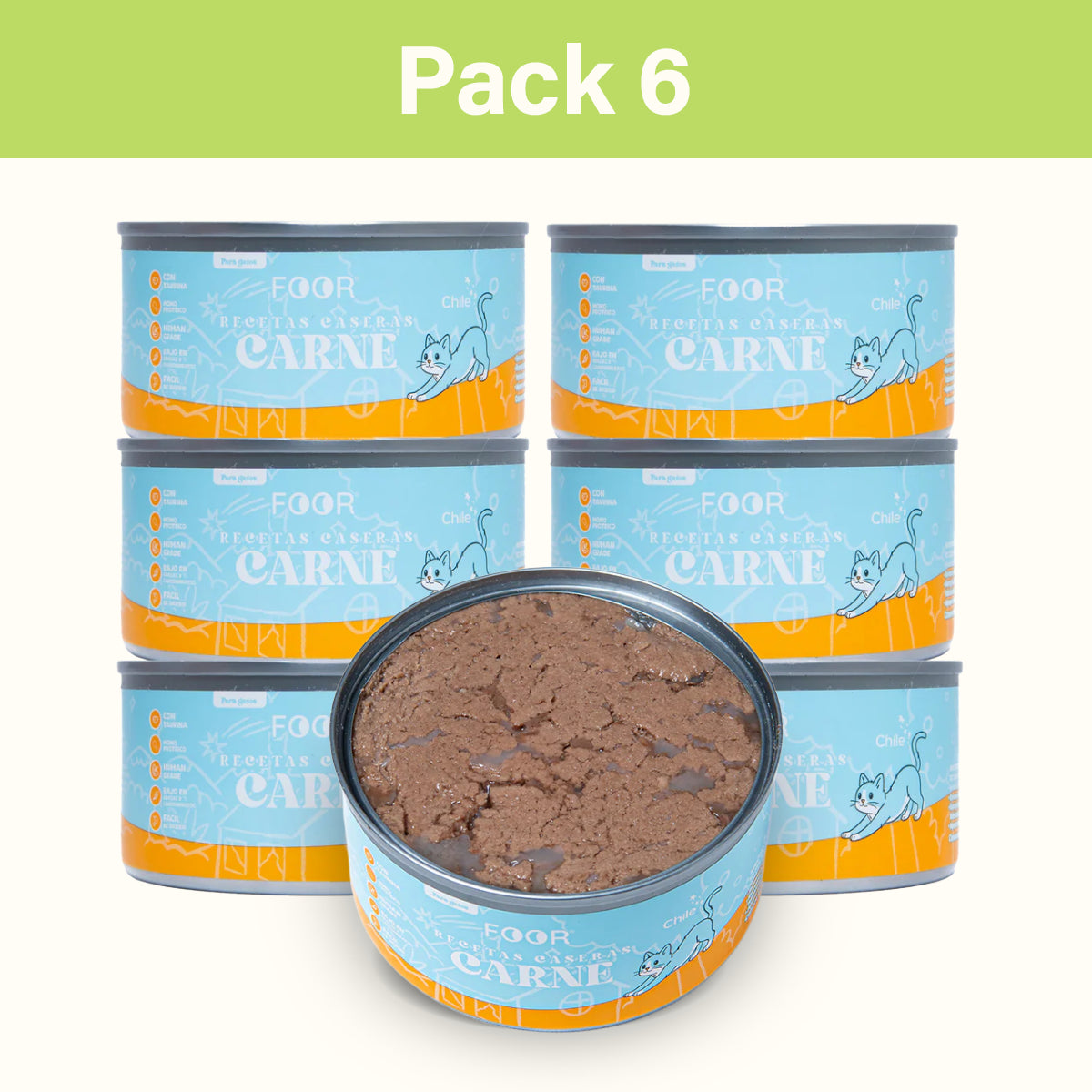 - Pack Mix 6 - Alimento Húmedo de Carne para Gatos