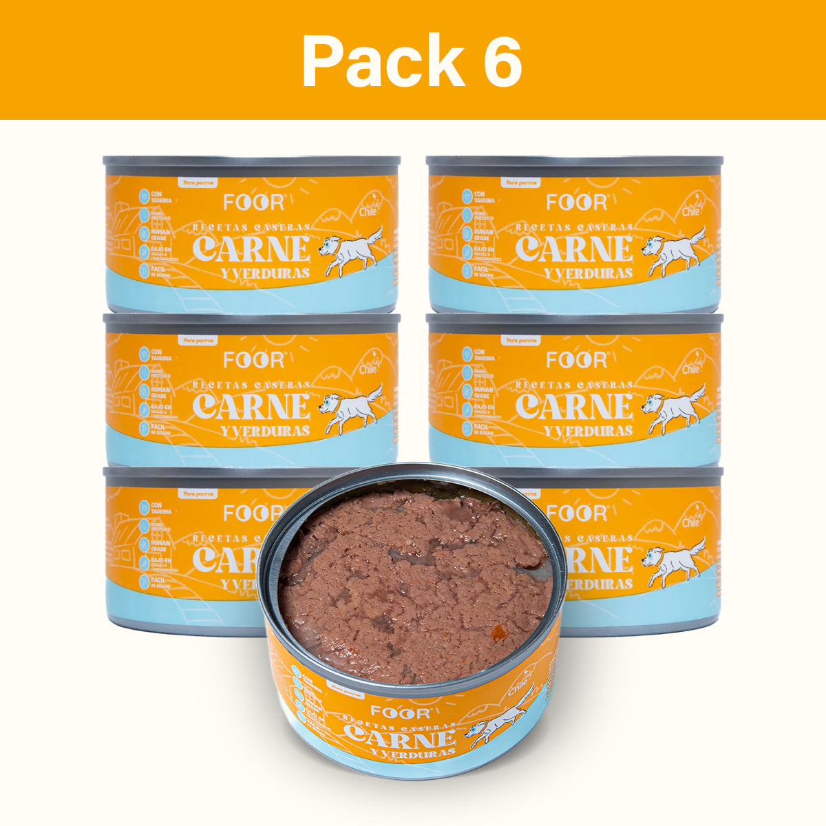 - Pack Mix 6 - Alimento Húmedo de Carne con Verduras para Perros
